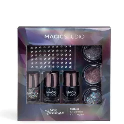 Black Crystals Nail Set