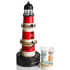 Cesta Baño Faro Rojo y Blanco Metal