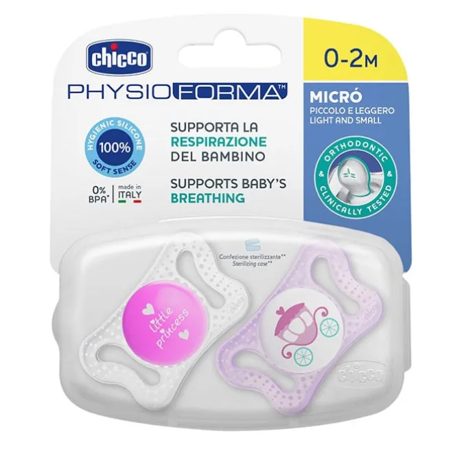 Chupete Physio Micrò Silicona Rosa 0-2 Meses