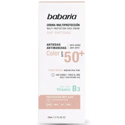 Crema Facial Multiprotección Color Medio SPF50+