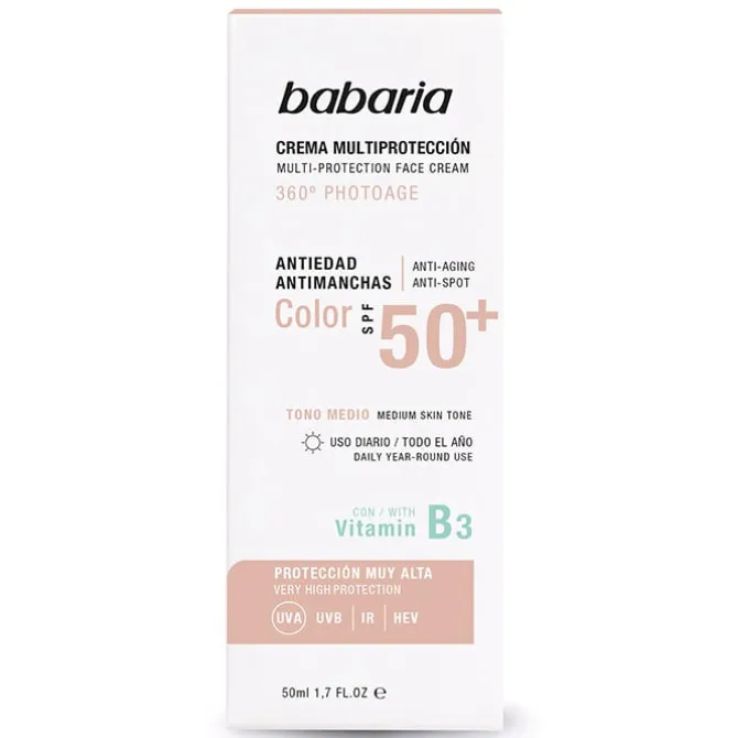 Crema Facial Multiprotección Color Medio SPF50+