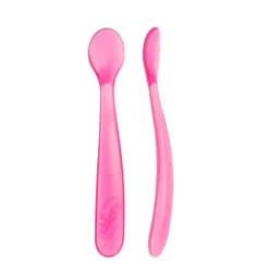 Cuchara de Silicona Blanda Rosa 6 Meses+