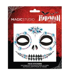 Face Gemas Calavera Azul Halloween