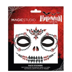 Face Gemas Calavera Roja Halloween