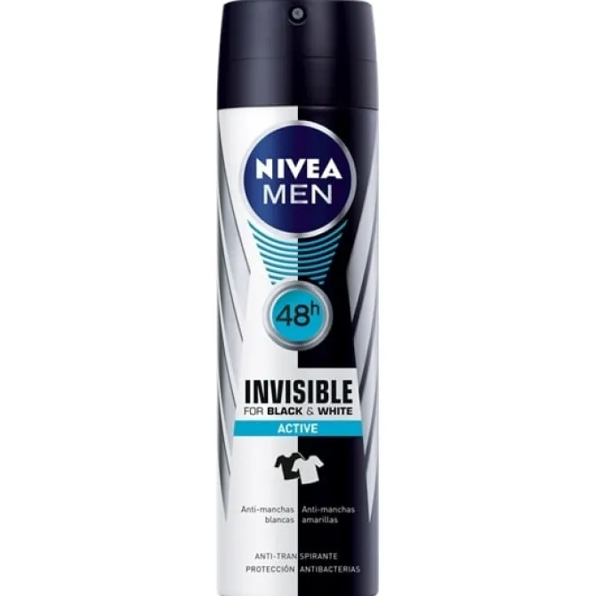 Invisible Black & White Active Desodorante Spray