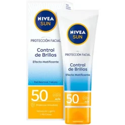 Protección Facial Control Brillos SPF50