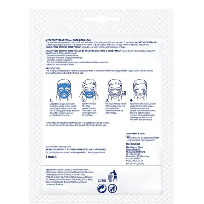 Q10 Plus C Mascarilla de Tejido Anti-Arrugas + Energizante