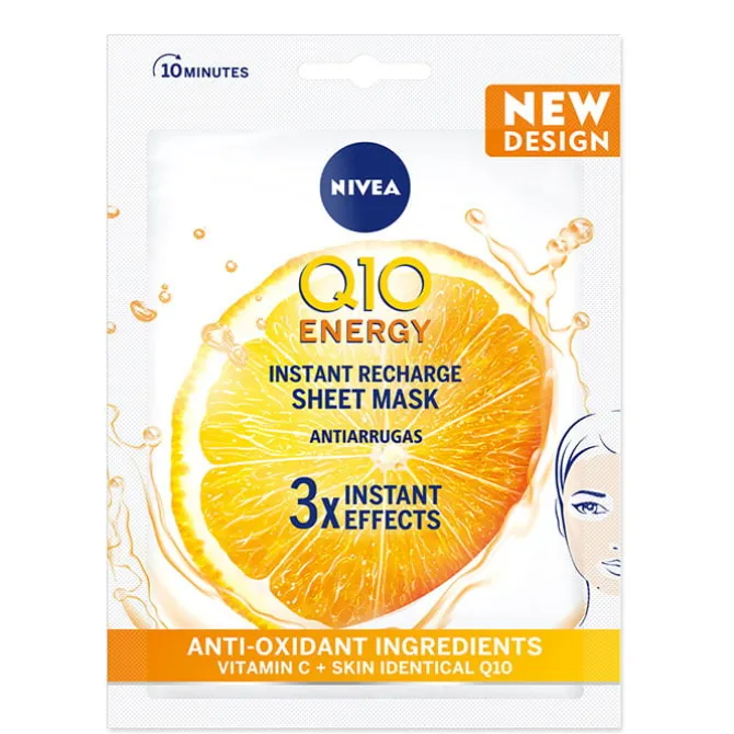 Q10 Plus C Mascarilla de Tejido Anti-Arrugas + Energizante